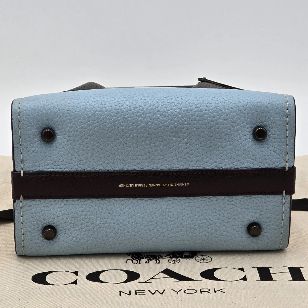 Coach Pebble Leather Cashin Carry Tote 22 In Colorblock, EUC - Picture 4 of 16